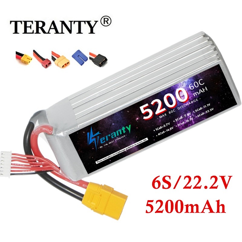 Drone Battery 4S - TERANTY-Batterie Lipo 6S, 5200mAh, 22.2V 60C,
