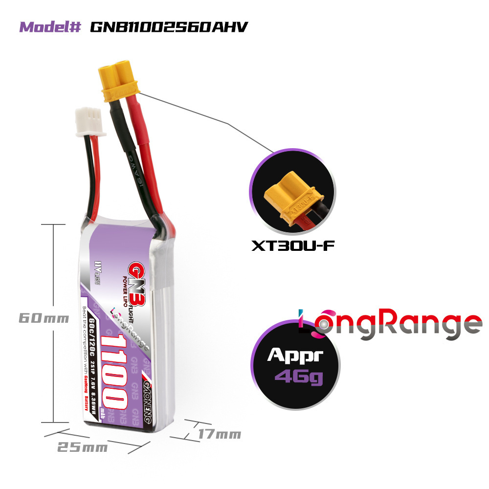 GNB 1100mAh 2S 3S 4S 6S 60C/12 - Drone Battery 4S avis et prix