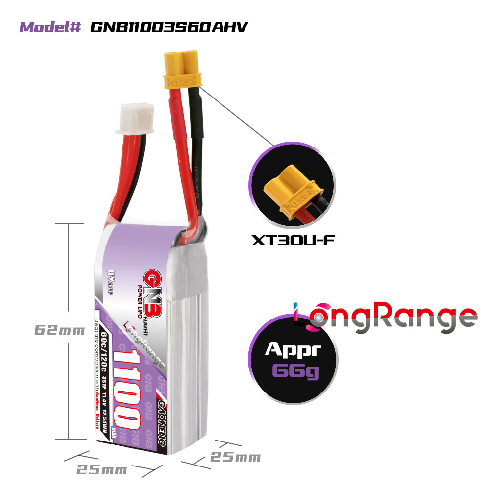GNB 1100mAh 2S 3S 4S 6S 60C/12 - Drone Battery 4S avis et prix